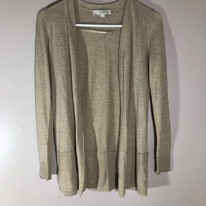 LOFT tan/beige cardigan sweater